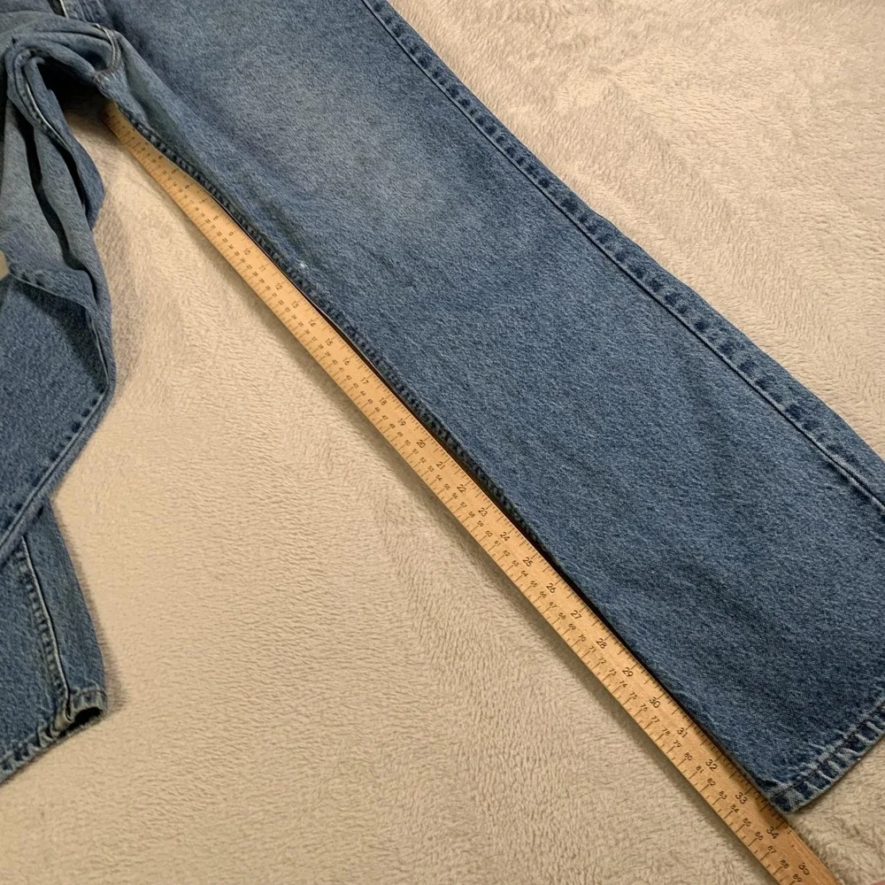 Vintage Lee Jeans Mens 40x34(38x34) Blue Denim Relaxed Fit Straight Leg Rise 90s